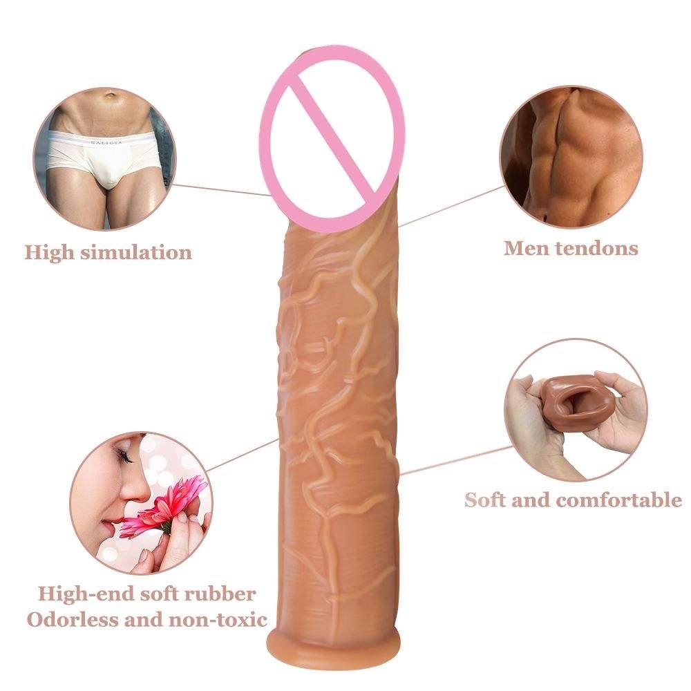 Realistic Penis Sleeve Extender Reusable